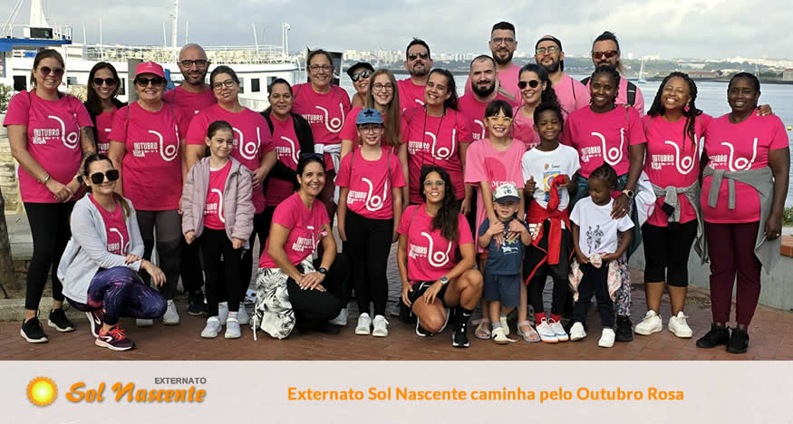Caminhada Solidária Outubro Rosa. Externato Sol Nascente