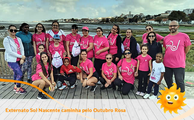 Caminhada Solidária Outubro Rosa. Externato Sol Nascente