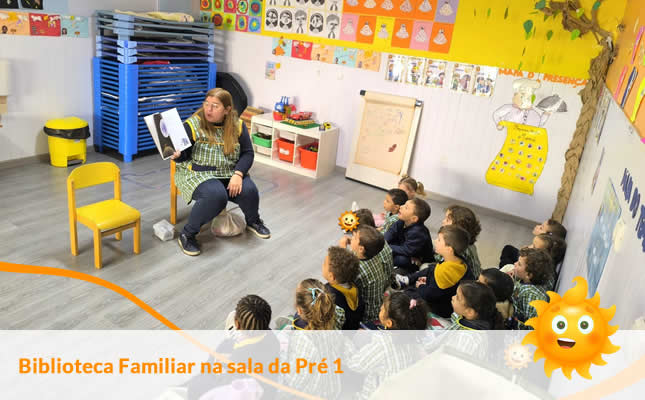 Biblioteca Familiar na sala da Pré 1. Externato Sol Nascente
