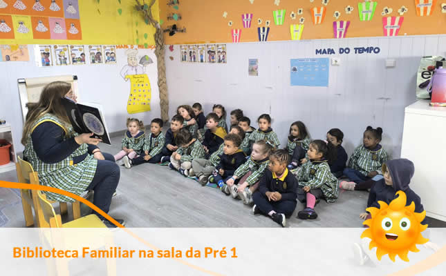 Biblioteca Familiar na sala da Pré 1. Externato Sol Nascente